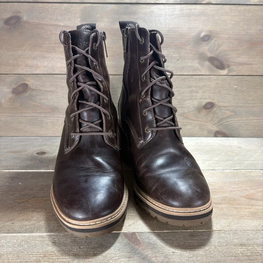 timberland sienna womens size 7 shoes brown leather heel ankle boots